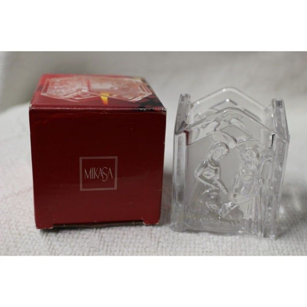 MIKASA Square Frosted Holy Lights Votive Candle Holder (Pre-Owned)